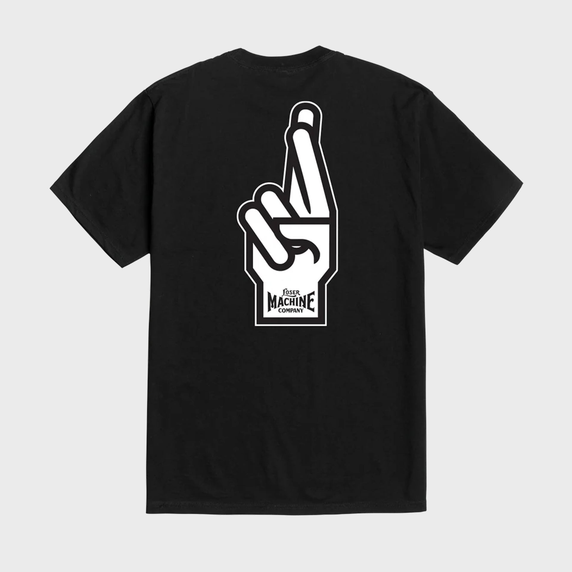 Loser Machine Good Luck Fingers Stock T-Shirt - Black - ManGo Surfing