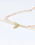 Pineapple Island Surya Golden Hour Beaded Necklace - Pink/White/Gold