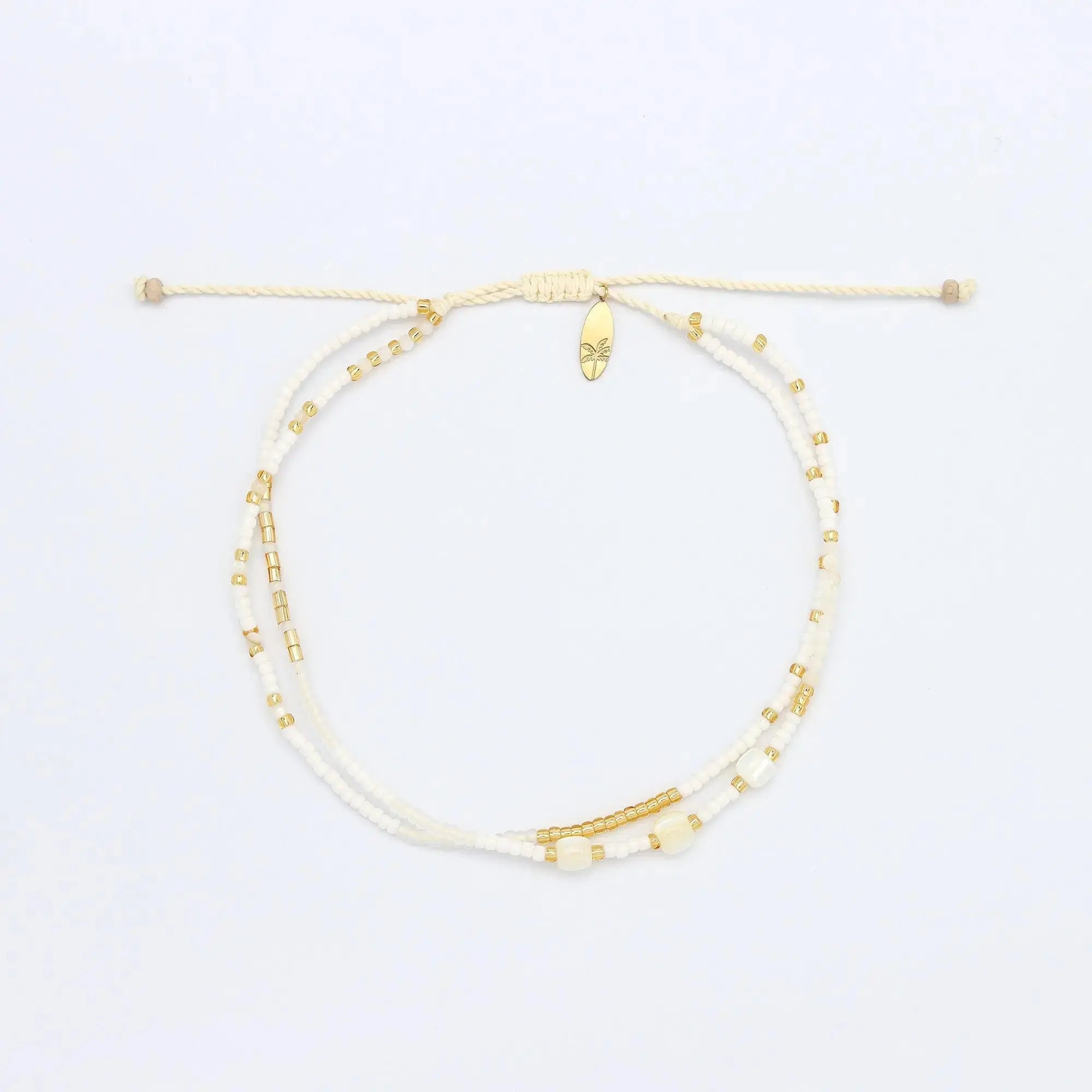 Pineapple Island Pasir Mother of Pearl Golden Hour Anklet - White/Gold