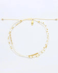 Pineapple Island Pasir Mother of Pearl Golden Hour Anklet - White/Gold