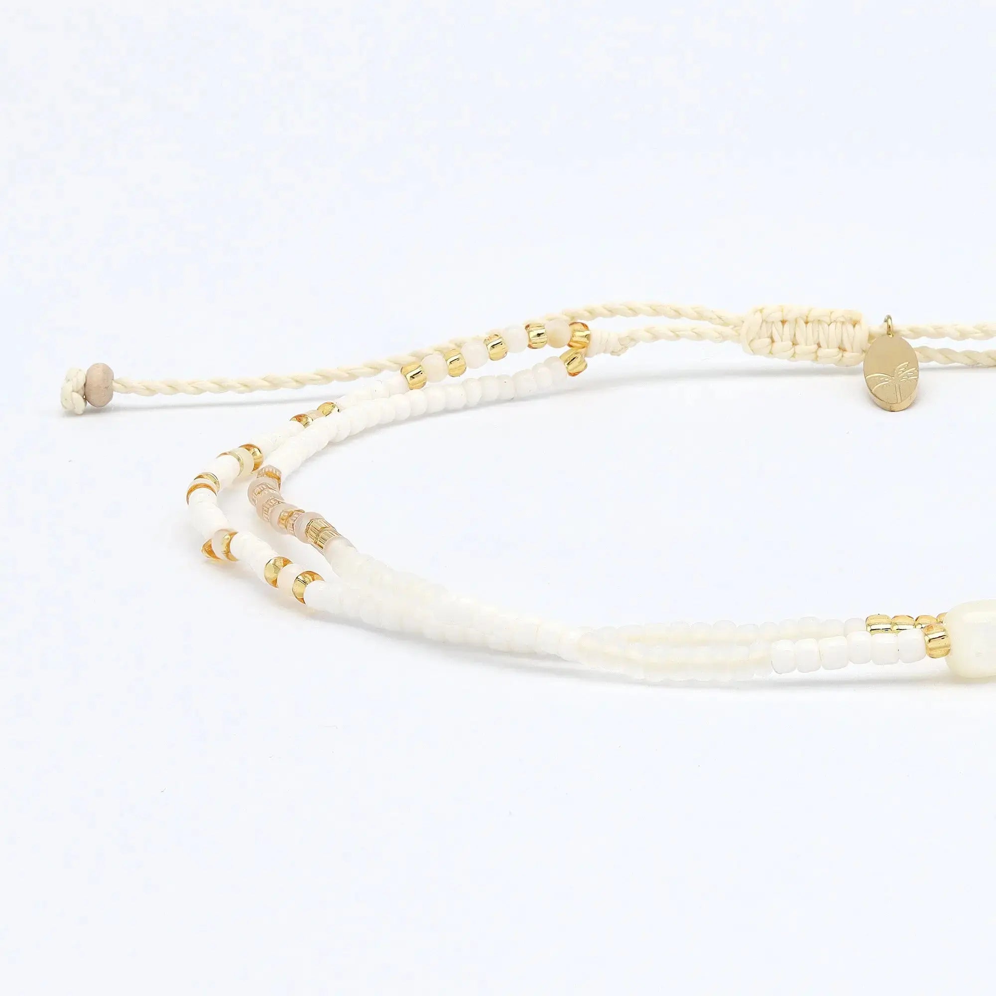 Pineapple Island Pasir Mother of Pearl Golden Hour Anklet - White/Gold