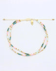 Pineapple Island Kemboja Pastel Endless Summer Anklet - Pink/Turquoise/White