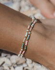 Pineapple Island Kemboja Pastel Endless Summer Anklet - Pink/Turquoise/White