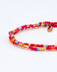 Pineapple Island Senja Pink Golden Hour Beaded Bracelet - Red/Pink