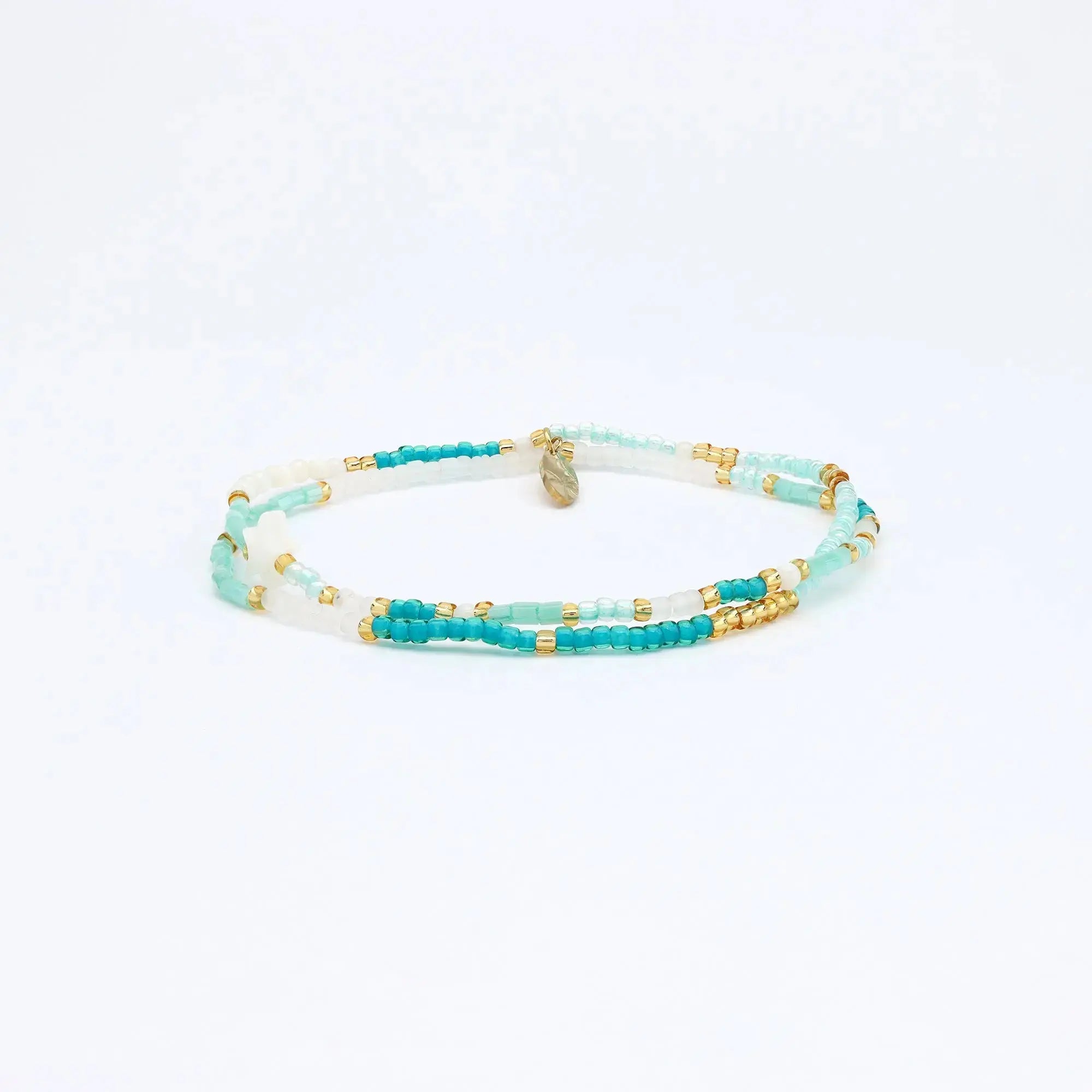 Pineapple Island Bintang Laut Beaded Bracelet - Turquoise/White