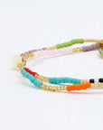 Pineapple Island Berpesta Colourful Golden Hour Beaded Bracelet - Gold/Multi