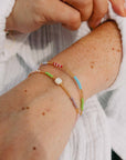 Pineapple Island Berpesta Colourful Golden Hour Beaded Bracelet - Gold/Multi