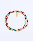 Pineapple Island Merah Dainty Beaded Bracelet - Pink/Brown/Multi