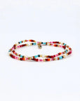 Pineapple Island Merah Dainty Beaded Bracelet - Pink/Brown/Multi