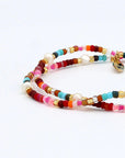 Pineapple Island Merah Dainty Beaded Bracelet - Pink/Brown/Multi