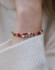 Pineapple Island Merah Dainty Beaded Bracelet - Pink/Brown/Multi