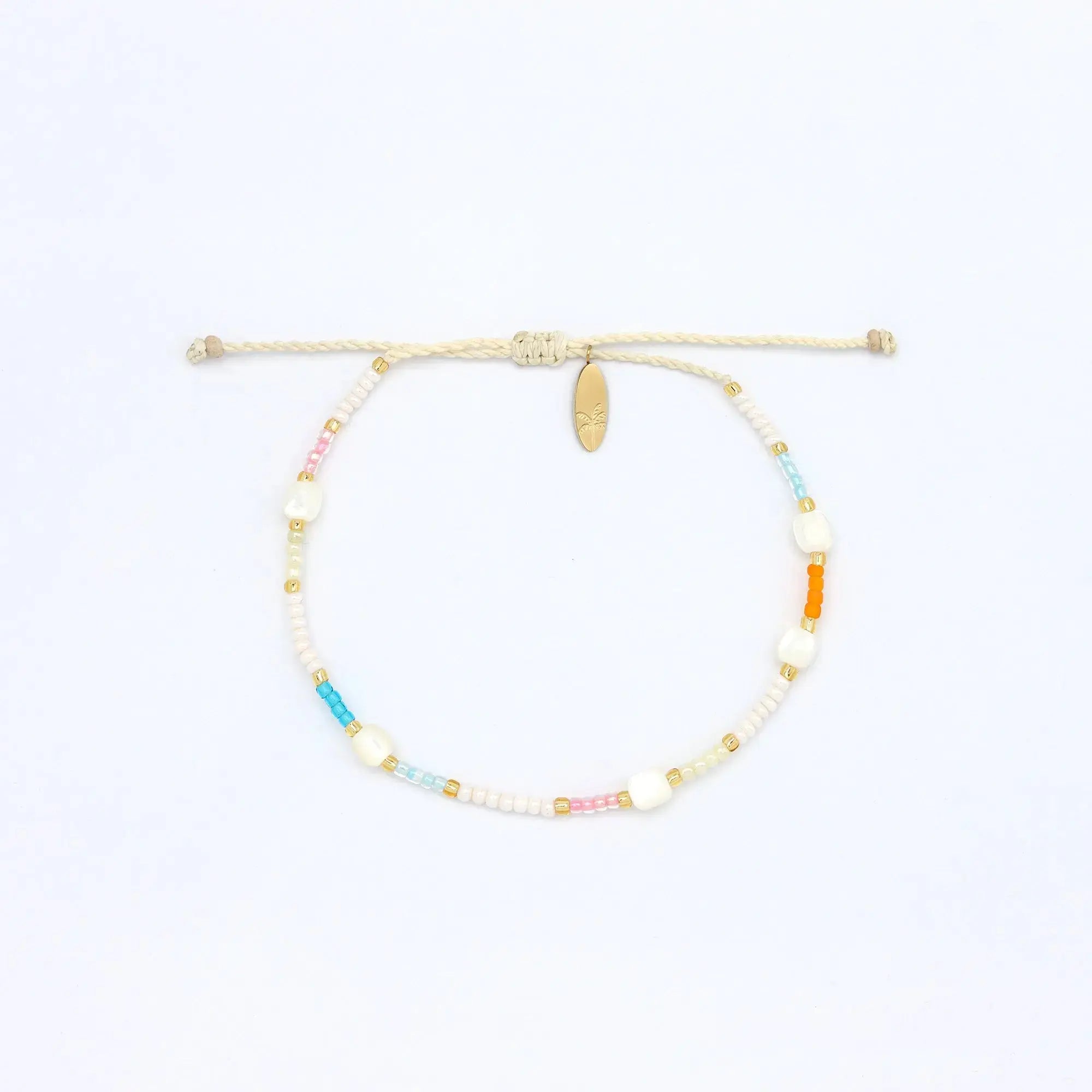 Pineapple Island Horison Golden Hour Beaded Bracelet - Pastel/White