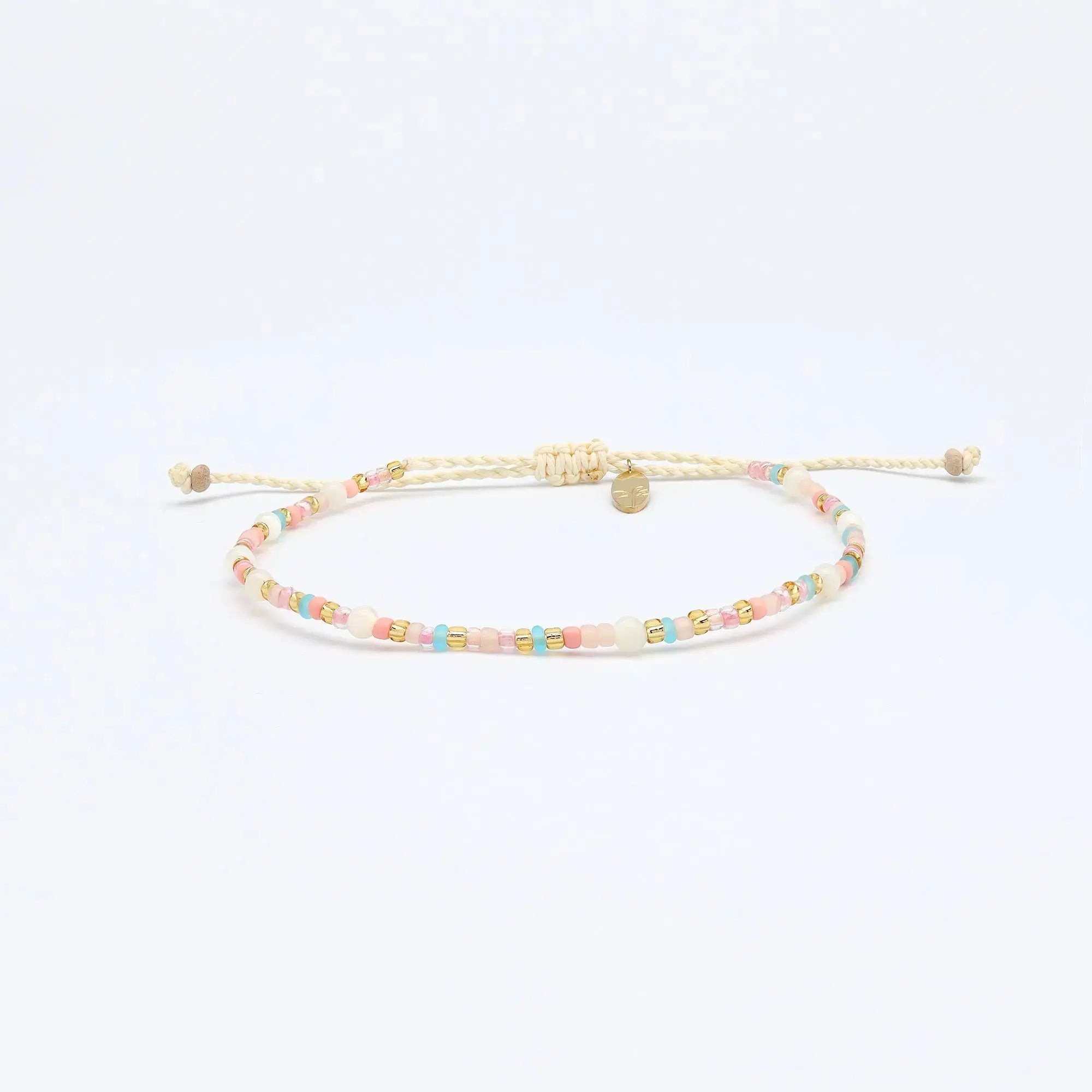Pineapple Island Surya Golden Hour Beaded Bracelet - Pink/White/Gold