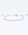 Pineapple Island Surya Golden Hour Beaded Bracelet - Pink/White/Gold