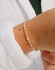 Pineapple Island Surya Golden Hour Beaded Bracelet - Pink/White/Gold