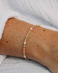 Pineapple Island Surya Golden Hour Beaded Bracelet - Pink/White/Gold