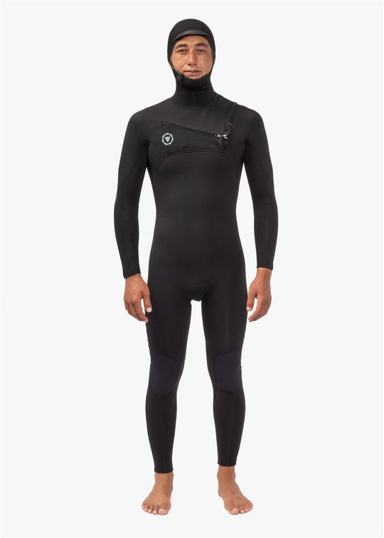 Vissla Mens 7 Seas 5/4/3 Full Hooded Chest Zip Wetsuit - Black