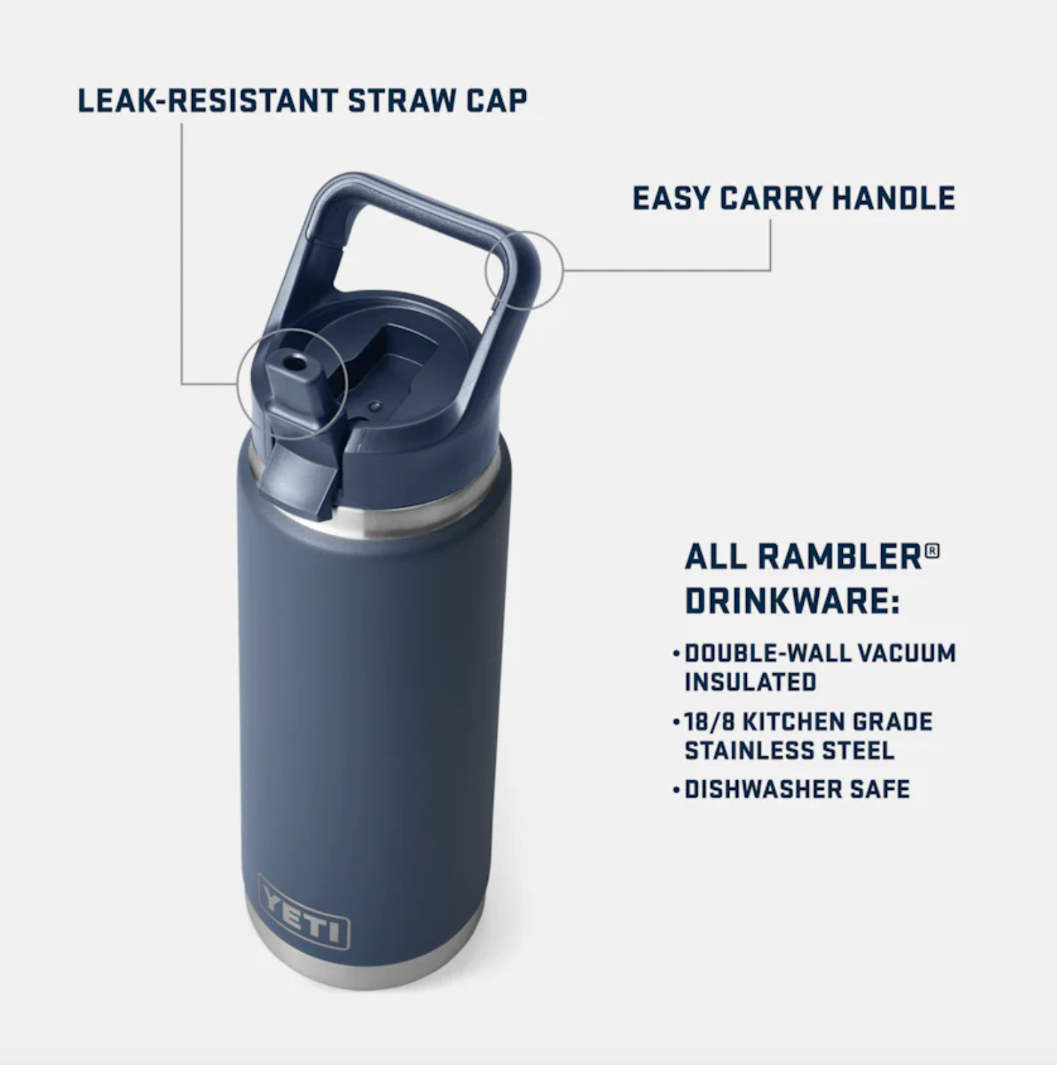Yeti Rambler 26oz (760 ml) Straw Bottle - Royal Blue