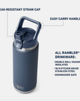 Yeti Rambler 26oz (760 ml) Straw Bottle - Royal Blue