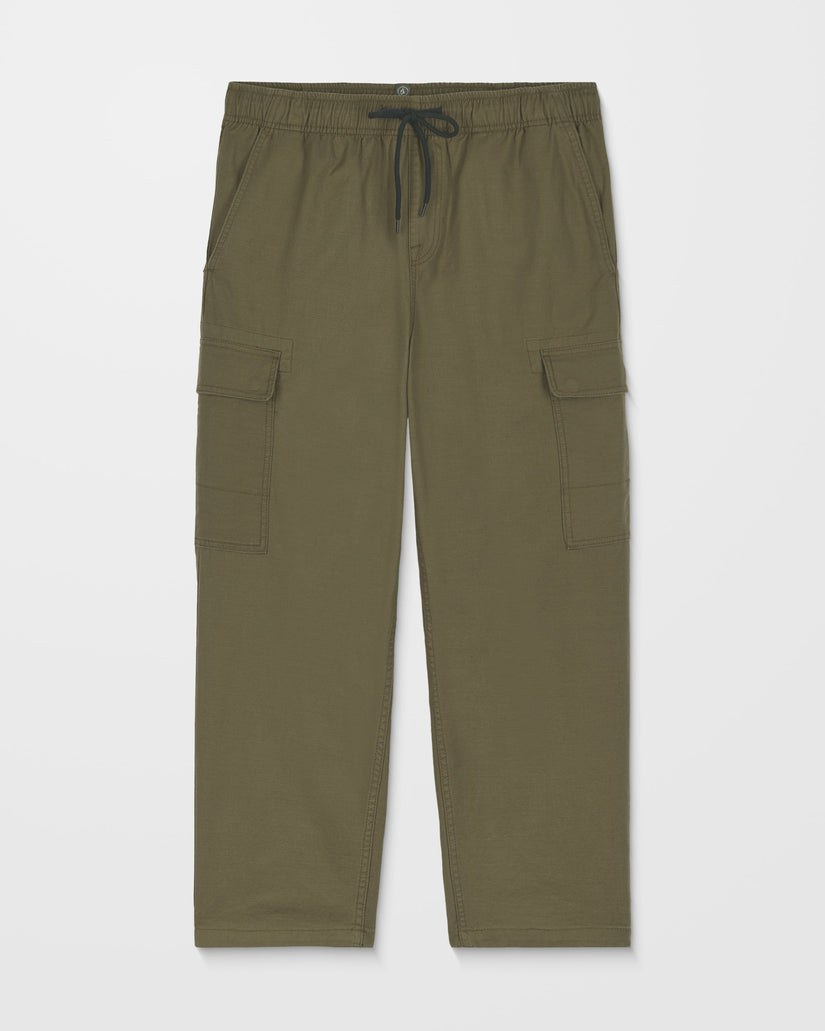 Volcom khaki cargo pants on a white background