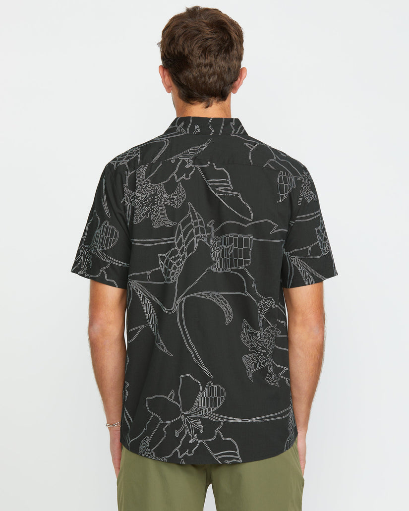 Volcom Mens CAD Floral Short Sleeve Shirt - Stealth - ManGo Surfing