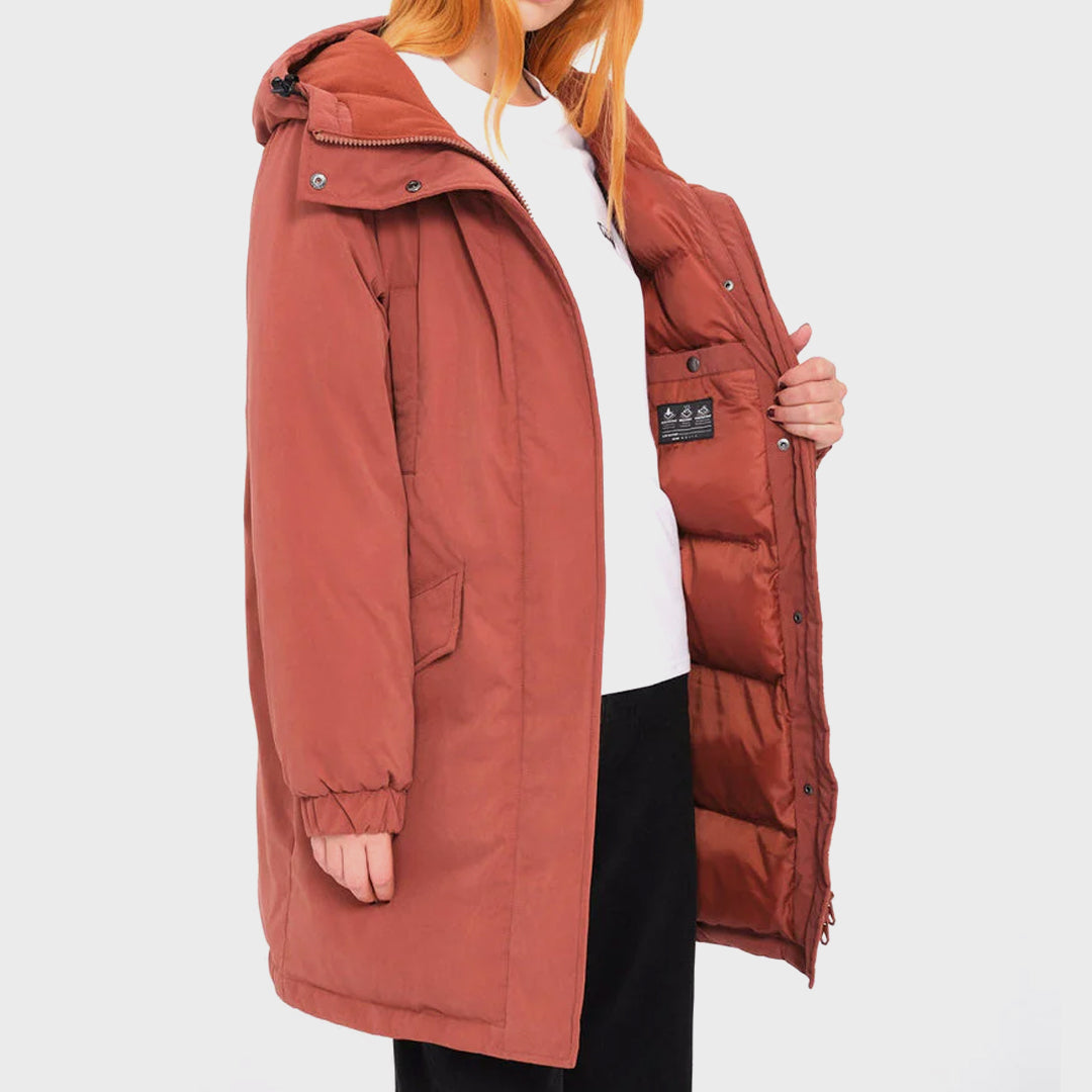 Volcom Womens Sleepi Puff Up Parka - Chestnut Brown - ManGo Surfing
