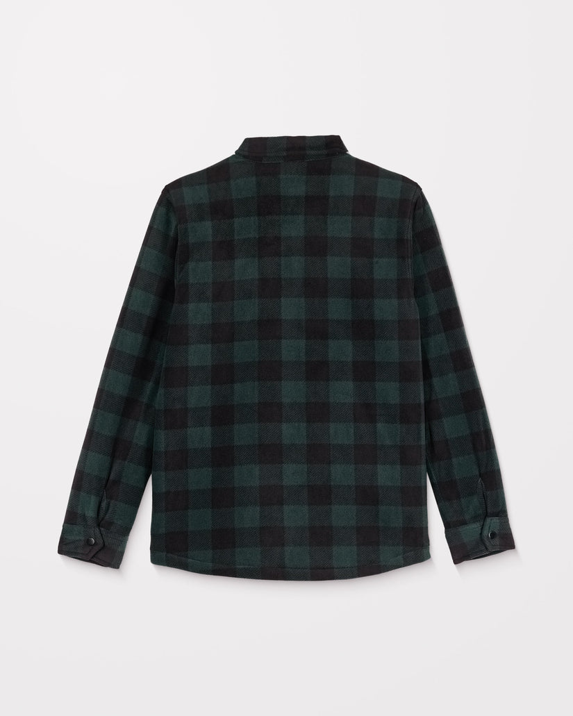 Green and black checkered shirt on a white background