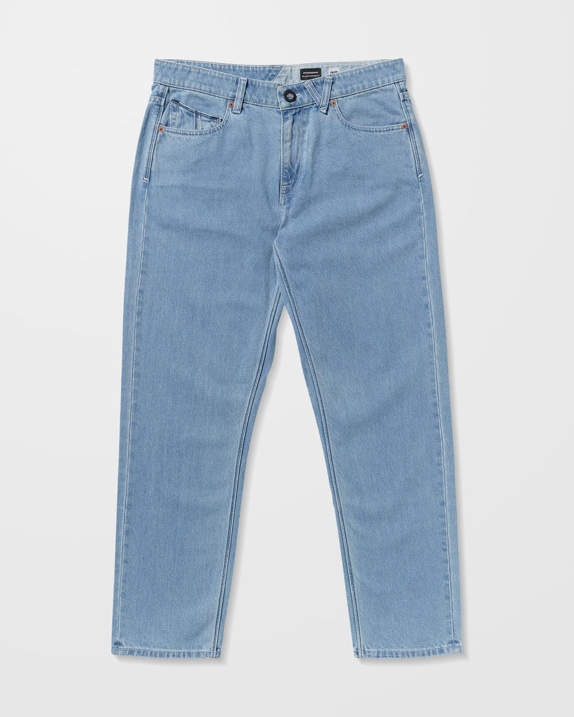 Light blue jeans on a white background