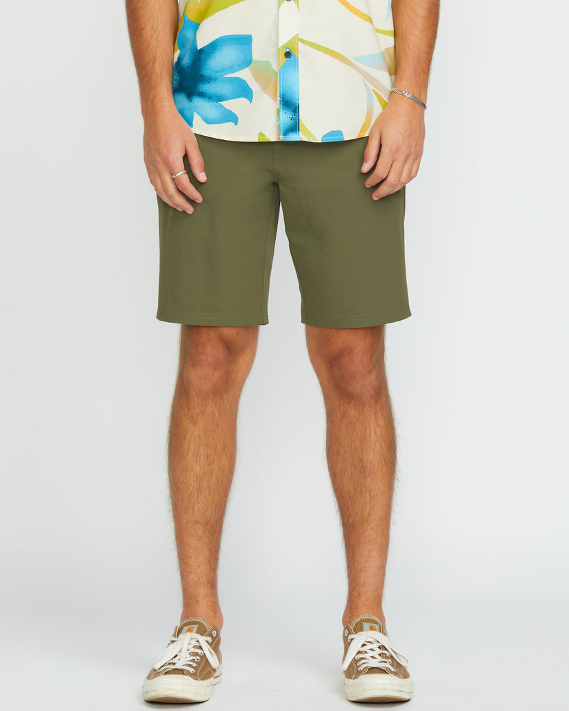 Volcom Mens Frickin Cross Shred 20" Hybrid Shorts - Wintermoss - ManGo Surfing
