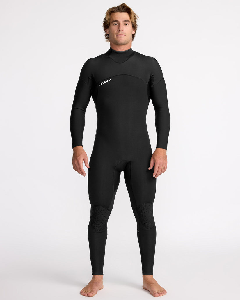 Volcom Mens Modulator 3/2 Long Sleeve Back Zip Wetsuit - Black - ManGo Surfing