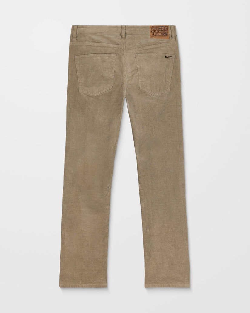 Beige corduroy pants on a white background