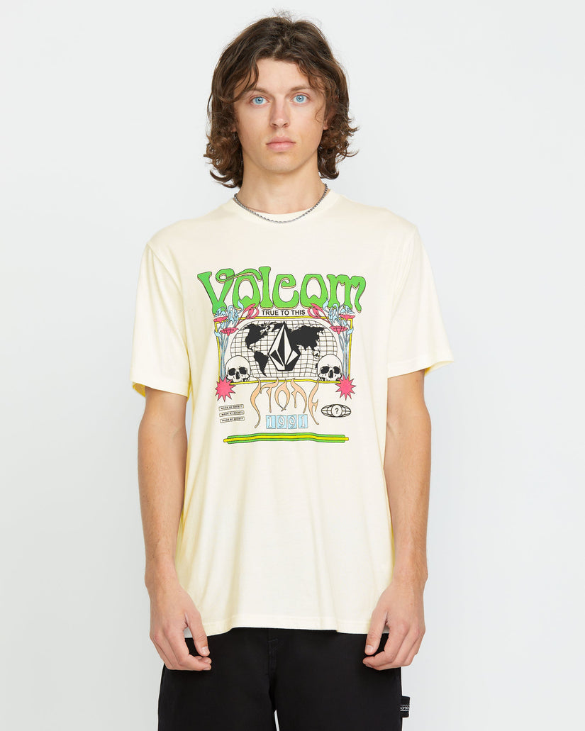Volcom Mens Worldly T-Shirt - Off White - ManGo Surfing