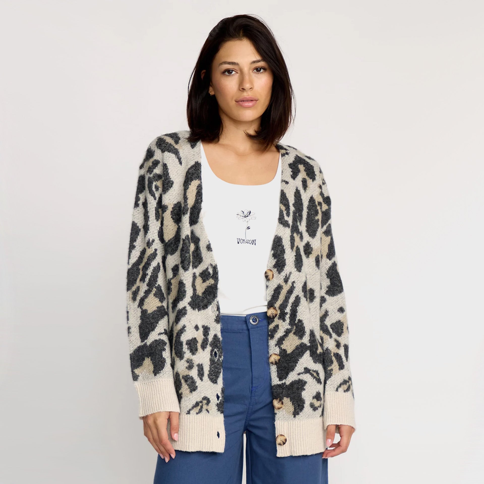 Volcom Womens Wylding Out Cardigan - Animal Print - ManGo Surfing
