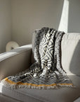 Weavico - Turkish Throw Blanket 100% Cotton - Black/Mustard