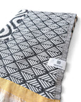 Weavico - Turkish Throw Blanket 100% Cotton - Black/Mustard
