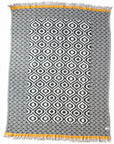 Weavico - Turkish Throw Blanket 100% Cotton - Black/Mustard