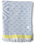 Weavico - Turkish Throw Blanket 100% Cotton - Grey/Yellow