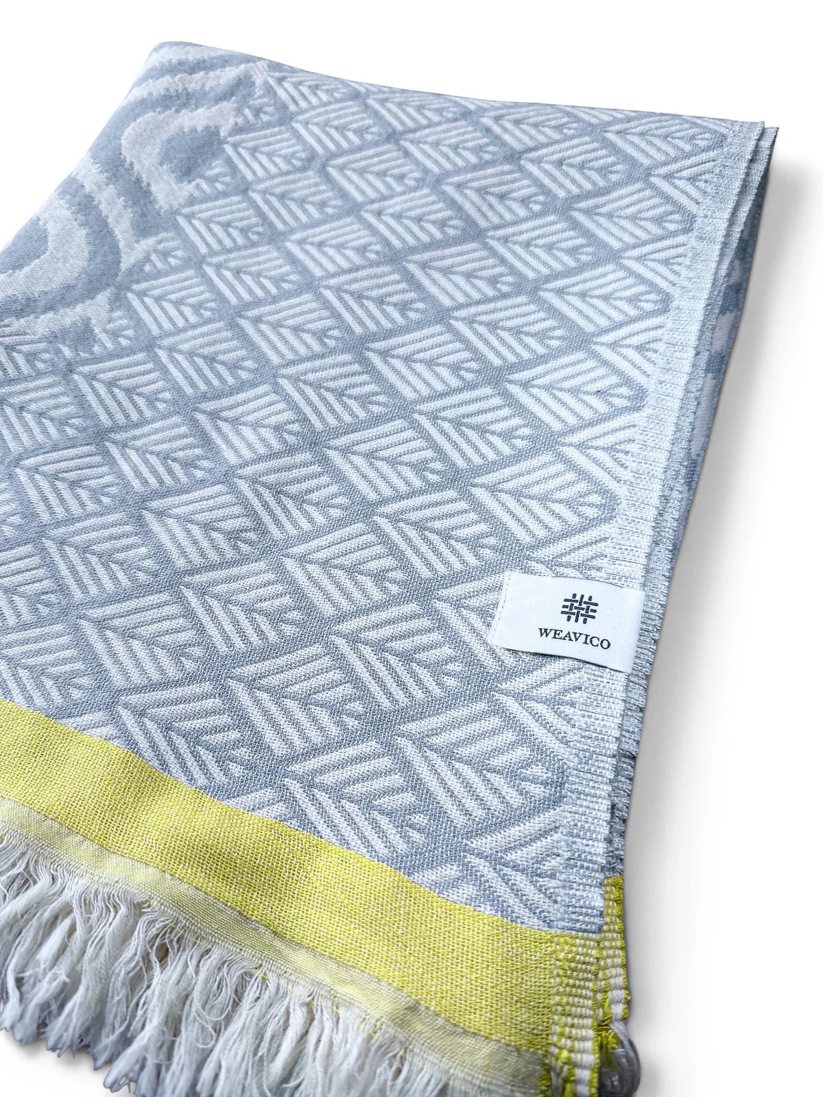 Weavico - Turkish Throw Blanket 100% Cotton - Grey/Yellow