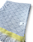Weavico - Turkish Throw Blanket 100% Cotton - Grey/Yellow