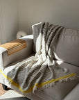 Weavico - Turkish Throw Blanket 100% Cotton - Grey/Yellow