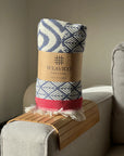 Weavico - Turkish Throw Blanket 100% Cotton - Navy/Red
