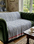 Weavico - Turkish Throw Blanket 100% Cotton - Navy/Red