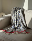 Weavico - Turkish Throw Blanket 100% Cotton - Navy/Red