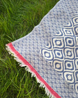 Weavico - Turkish Throw Blanket 100% Cotton - Navy/Red