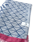 Weavico - Turkish Throw Blanket 100% Cotton - Navy/Red