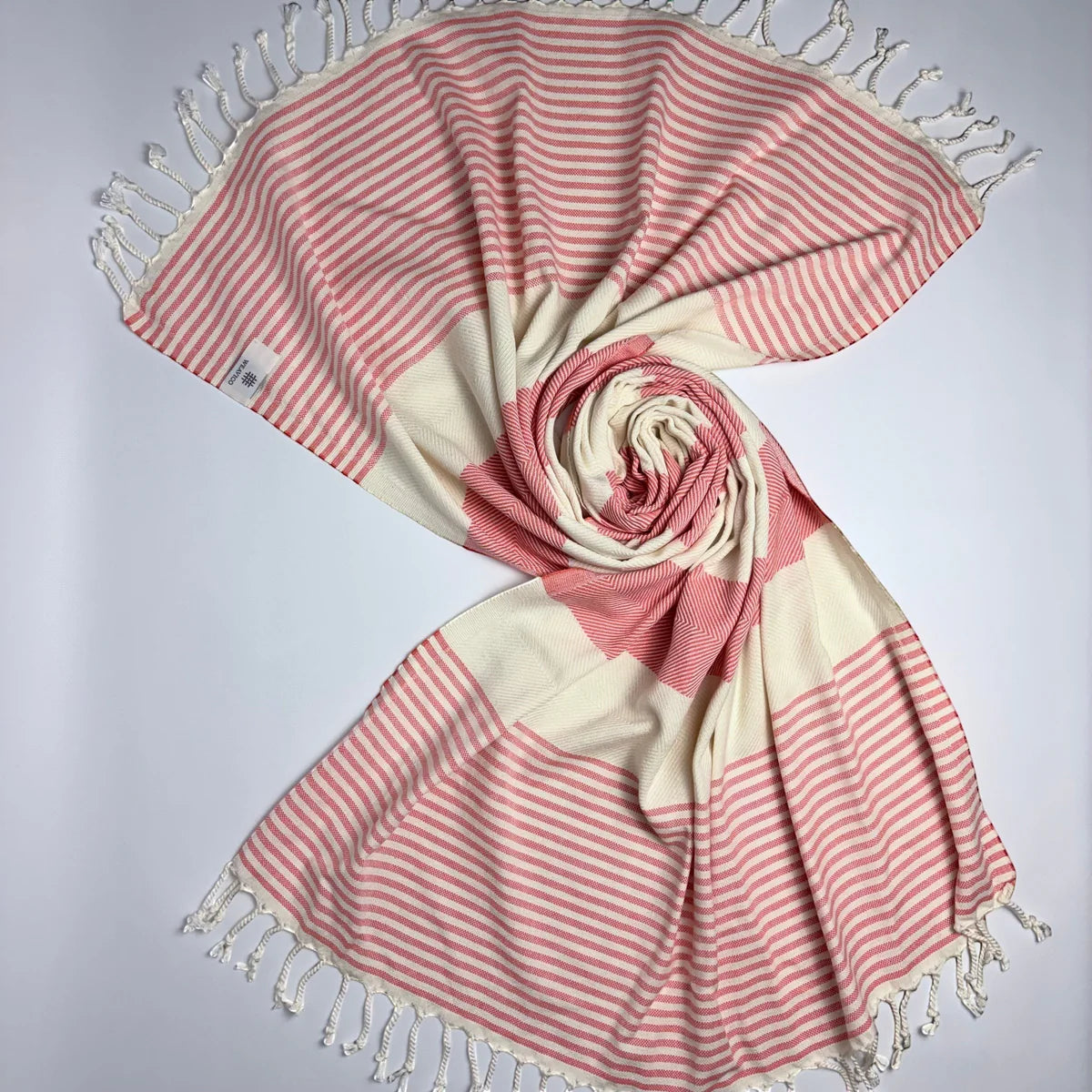 Weavico - Stripe Turkish Beach Towel - 100% Cotton - Orange