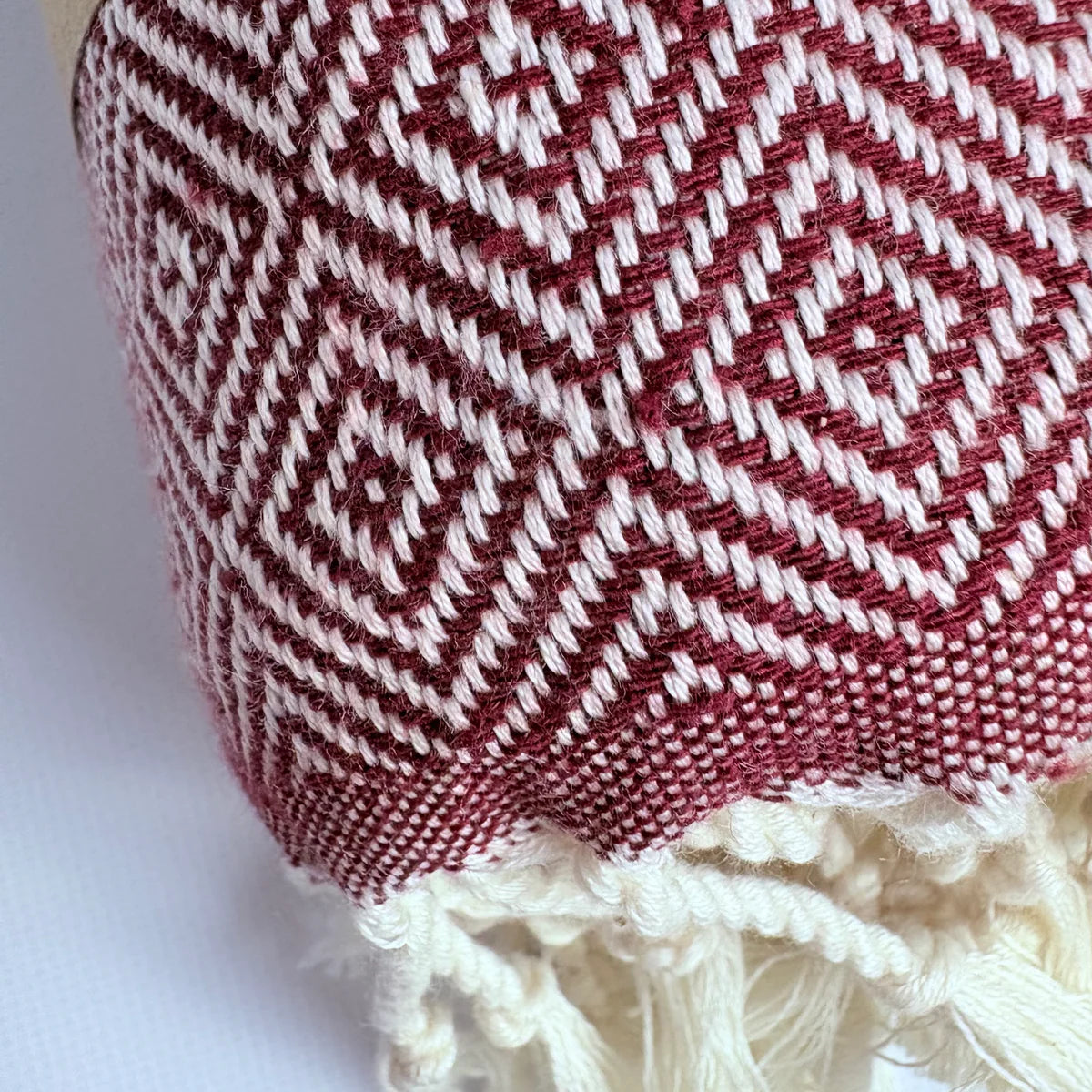 Weavico - Diamond Turkish Beach Towel - 100% Cotton - Maroon