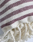 Weavico - Stripe Turkish Beach Towel - 100% Cotton - Maroon