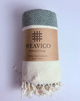 Weavico - Diamond Turkish Beach Towel - 100% Cotton - Dark Green