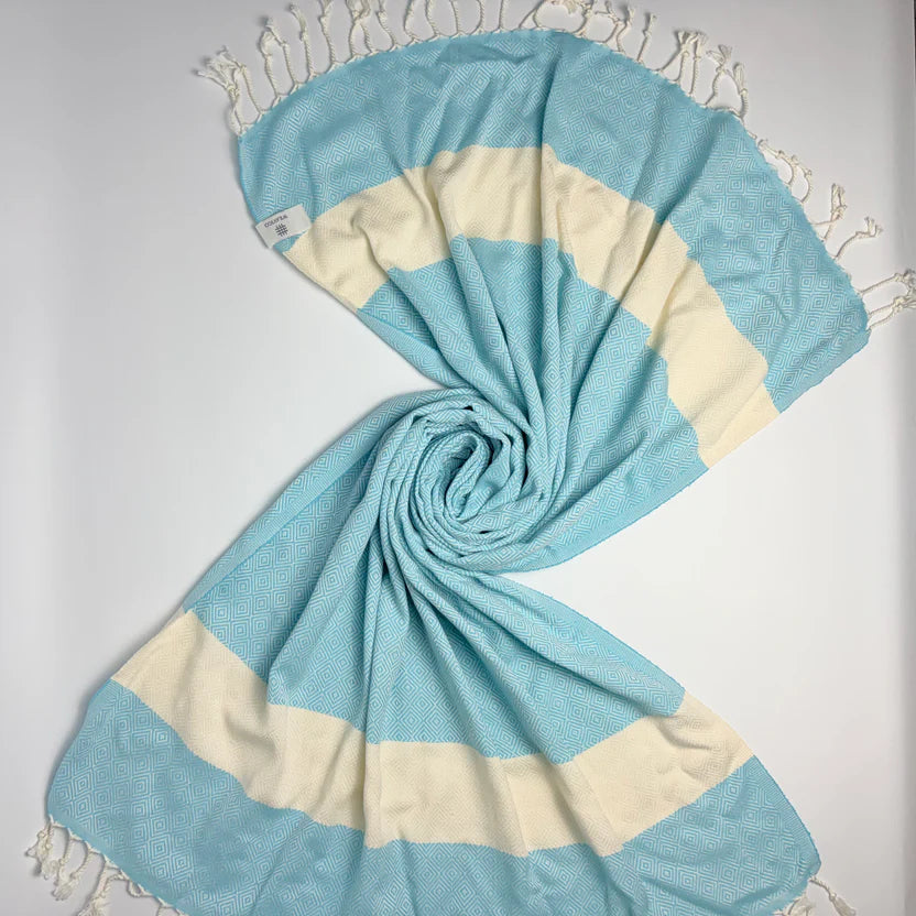 Weavico - Diamond Turkish Beach Towel - 100% Cotton - Turquoise